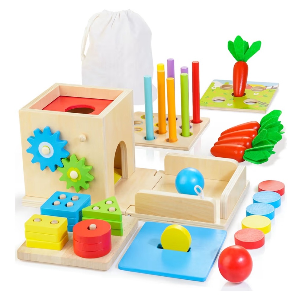 Colorful Wooden Montessori Activity Set for Kids